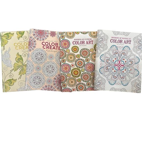 2 color Art, & 2 color & Create adult coloring books. A 4 pk.  Relaxing and fun. - Picture 10 of 10